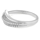 Sterling Silver Ocean Wave Clear CZ Ring