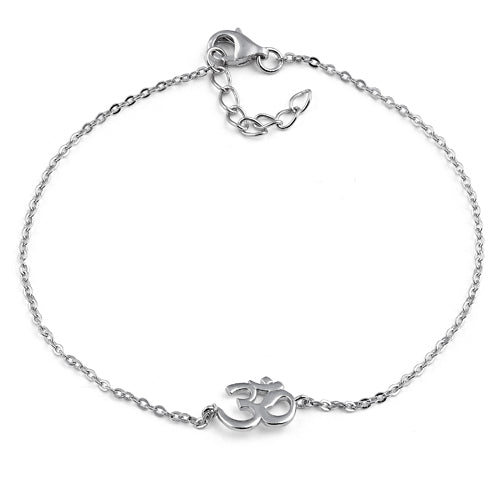 Sterling Silver Om Bracelet