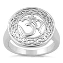 Sterling Silver Om Round Ring