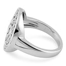 Sterling Silver Om Round Ring