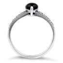 Sterling Silver Black Onyx Heart Marcasite Ring