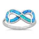 Sterling Silver Lab Opal Infinity Ring
