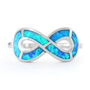 Sterling Silver Lab Opal Infinity Ring