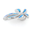 Sterling Silver Lab Opal Palm Tree Pendant