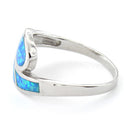 Sterling Silver Lab Opal Ring