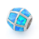 Sterling Silver Lab Opal Slider Bead Pendant