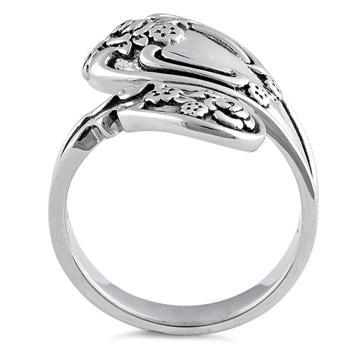 Sterling Silver Flower Blossoms Spoon Ring