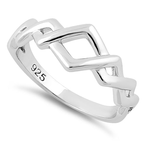 Sterling Silver Opposing Zig Zags Ring