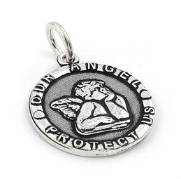Sterling Silver Our Angel Protect Us Pendant