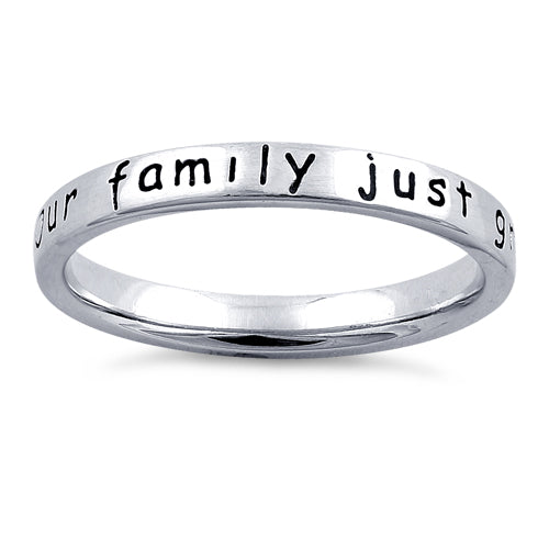 Sterling Silver "Our Family Just Grew By Two Feet" Ring