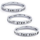 Sterling Silver "Our Family Just Grew By Two Feet" Ring