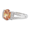 Sterling Silver Oval Orange CZ Ring