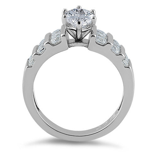 Sterling Silver Marquise Cut Clear CZ Ring