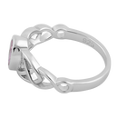 Sterling Silver Oval Pink CZ Celtic Ring