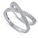 Sterling Silver Overlapping Clear CZ Ring