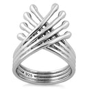 Sterling Silver Overlapping Wings Ring