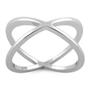 Sterling Silver Overlapping X Ring