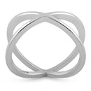 Sterling Silver Overlapping X Ring