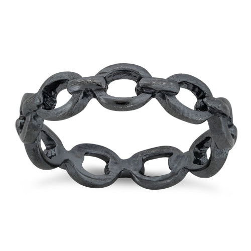 Sterling Silver Oxidized Chain Ring