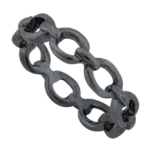 Sterling Silver Oxidized Chain Ring