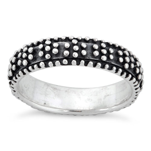 Sterling Silver Oxidized Dots Eternity Ring