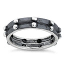 Sterling Silver Oxidized Eternity Armor Ring