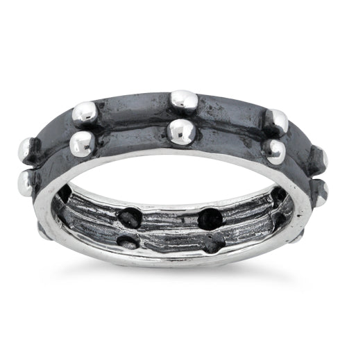 Sterling Silver Oxidized Eternity Armor Ring