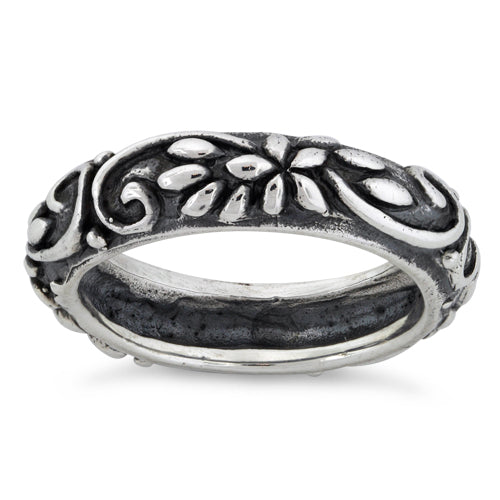 Sterling Silver Oxidized Ornaments Ring