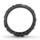 Sterling Silver Pebbles Wide Oxidized Ring