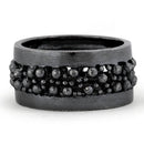 Sterling Silver Pebbles Wide Oxidized Ring