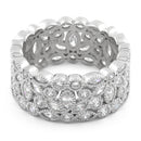 Sterling Silver Petal Eternity CZ Ring