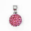 Sterling Silver Pink CZ Ball Pendant
