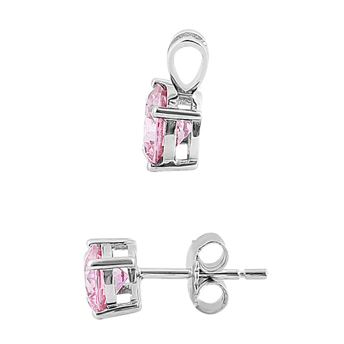 Sterling Silver Pink CZ Set