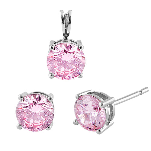 Sterling Silver Pink CZ Set