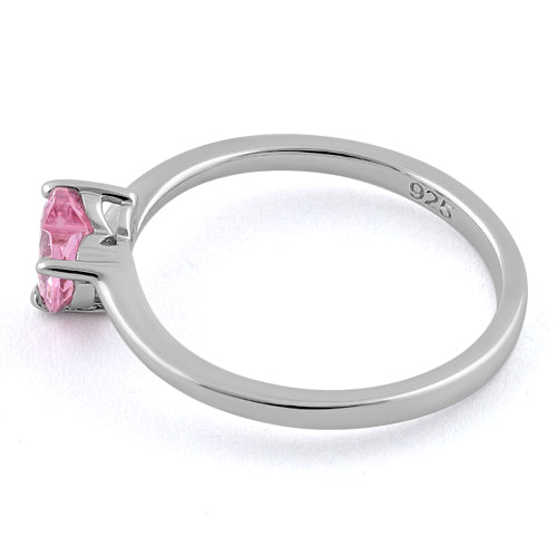 Sterling Silver Pink Heart CZ Ring