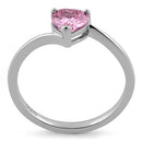 Sterling Silver Pink Heart CZ Ring