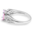 Sterling Silver Pink Oval Lab Opal CZ Ring