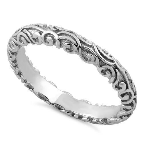 Sterling Silver Plain Bali Band Ring