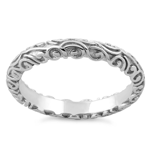 Sterling Silver Plain Bali Band Ring