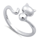 Sterling Silver Plain Cat Ring
