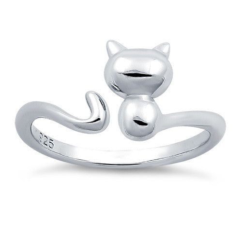 Sterling Silver Plain Cat Ring