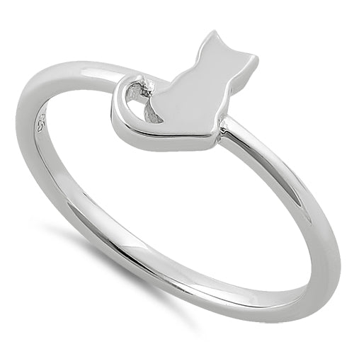 Sterling Silver Plain Cat Ring