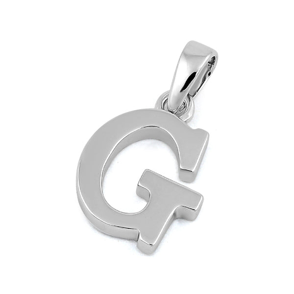 Sterling Silver Plain Letter G Pendant
