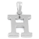 Sterling Silver Plain Letter H Pendant