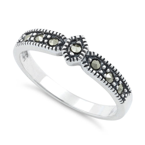 Sterling Silver Plain Marcasite Ring