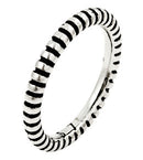 Sterling Silver Plain Silver Striped Stackable Ring