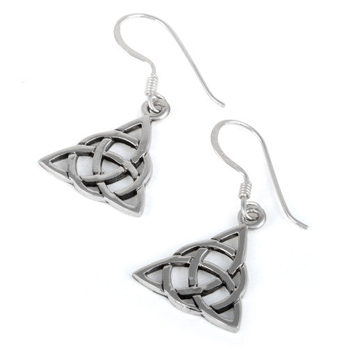 Sterling Silver Plain Triangle Celtic Earrings
