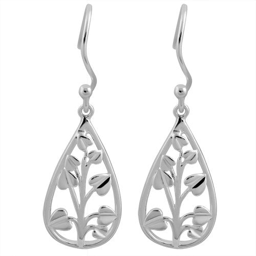 Sterling Silver Plant Leaves Earrings