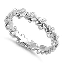 Sterling Silver Plumeria Eternity Band Ring