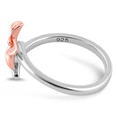 Sterling Silver Plumeria Two-tone Rose Gold Ring